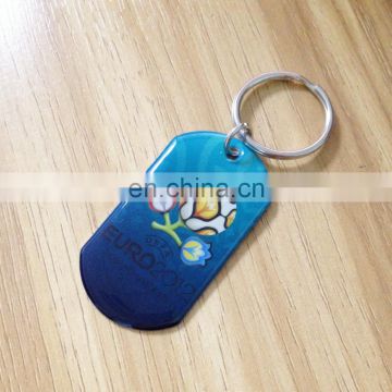 Made in China full printed logo with epoxy metal dog tag with keyring