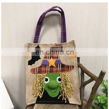 Halloween Jute Tote Bag for Trick or Treat Candy photo-5