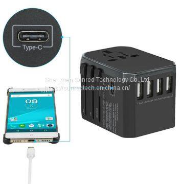 Newest Type C 3.0A Fast USB Chargers 8A Fuse Portable World Travel Adapter 5V Adaptor Multi Plug Outlet photo-4