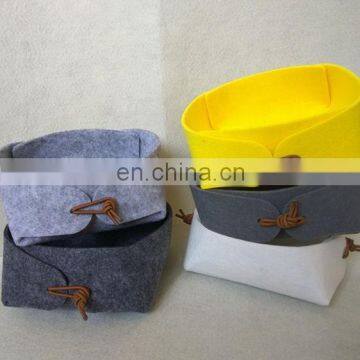 small size cute foldable felt storage box for table organizer