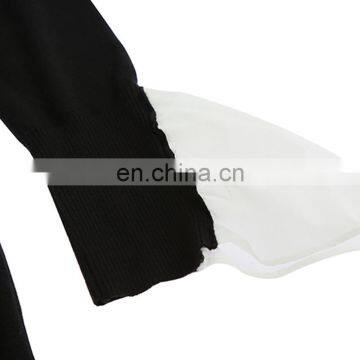 TWOTWINSTYLE Patchwork Women's Sweater Long Sleeve Hit Colors Irregular Long Knitting Pullover photo-6