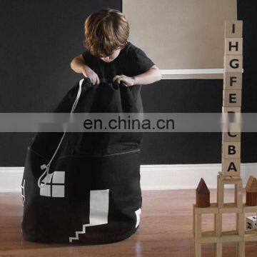 Kids Toy Storage Canvas Bags Duffle Storage Household Toy Bag With Drawstring Pouch Accessory for Toy Tent of Kids Room photo-4