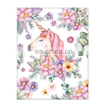 Customized Unicorn Blanket Double Layer Mink Sherpa Blanket Baby Fleece Unicorn Blanket photo-2