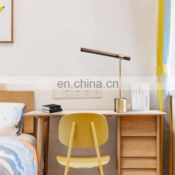 DDP Shipping Nordic Modern Design Wood Mental Bedside LED Wooden Luxury Table Lamp for Hotel Livingroom photo-3