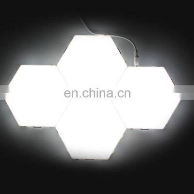 2020 Amazon DIY Hexagon Light Electronics Touch Sensor Wall Decorative Hexagon Honeycomb Quantum Led Modular Light photo-3