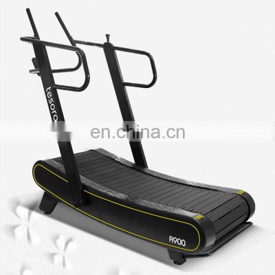 China commercial  use self-generating manual non-motorized home  fitness Curved treadmill & air runner  in gym equipment