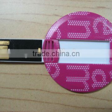 customized OEM LOGO bulk round card usb/mini card usb flash drive/circle card usb flash drive