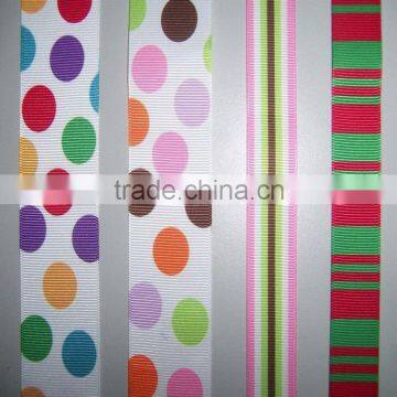 Custom printed polyester grosgrain ribbon