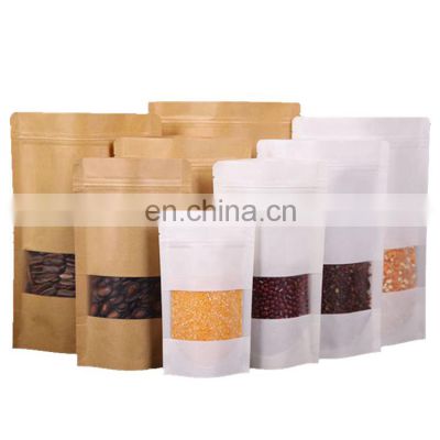 Factory Direct Supply Standing Up Pouches Brown Kraft Paper Bag With Window