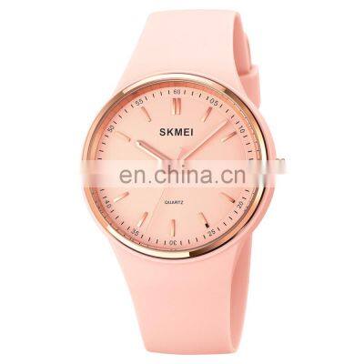 Custom Logo Skmei 1747 Women Dress Watch Silicone Quartz Watch for Ladies Female Wristwatches