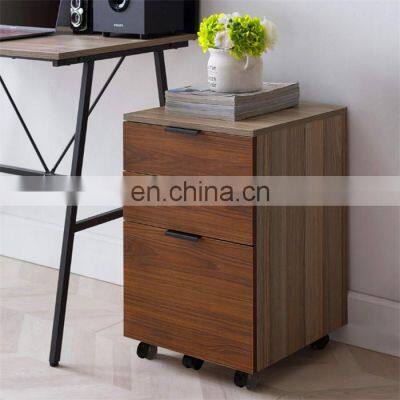 Home Office Portable Vertical Mobile File Cabinet Wood Storage Filing Cabinet