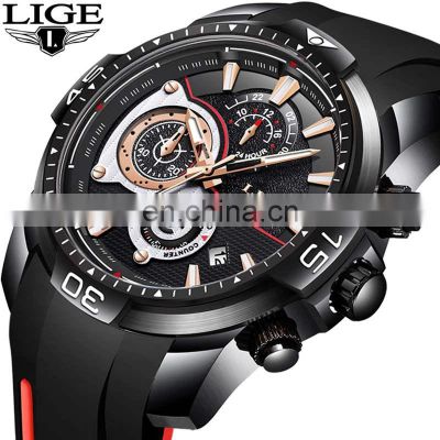 LIGE 9892 Quartz watch for man luxury sport Complete Calendar mens wrist watches