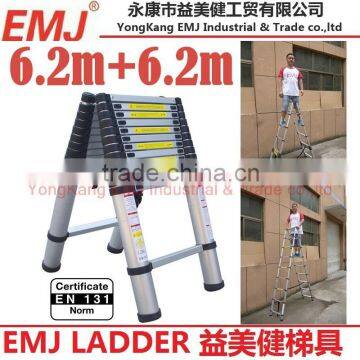 6.2m+6.2m Double Telescopic Ladder