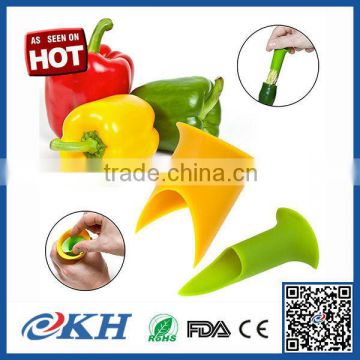 KH Amazon Hot Seller Magic Plastic Pepper Corer Pepper Slicer