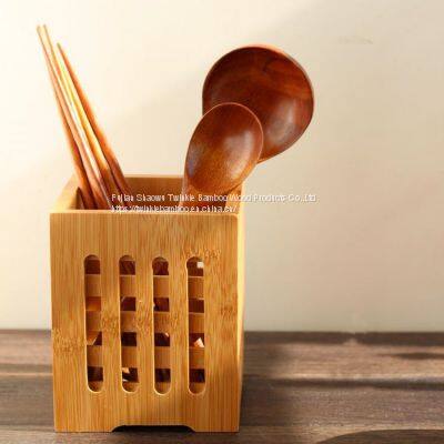 Bamboo Utensil Set With Bamboo Holder /bamboo Storage Holder Kitchen Countertop Utensil Storage Bamboo Utensils With Holder photo-2