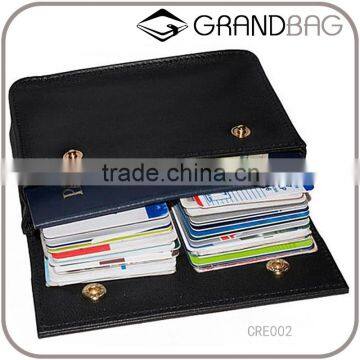 vintage color cow leather multi-card slots card sleeve pouch Id card holder wallet