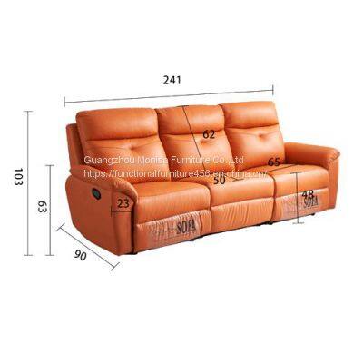New Space Capsule Leather Function Sofa Modern Minimalist Living Room Three-Seat Electric Function Sofa photo-4