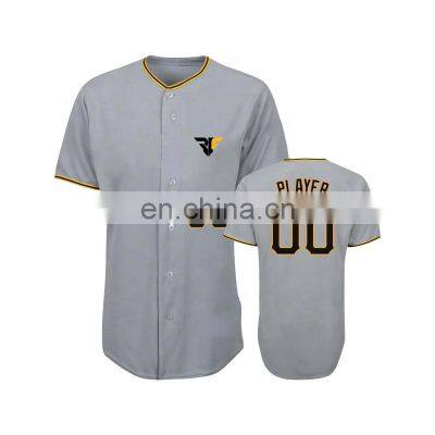 100% polyester custom full buttons baseball jersey sublimated baseball uniforms