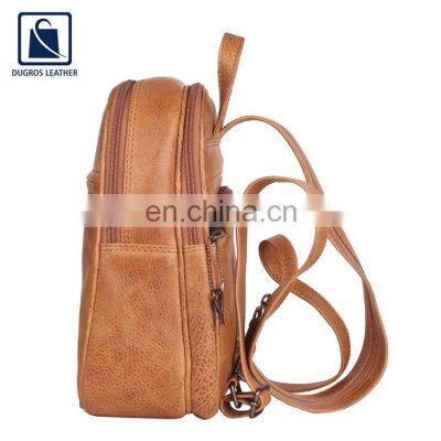 Elegant Design Unique Pattern Cotton Lining Anthracite Fitting Women Genuine Leather Backpack Bag Exporter photo-4
