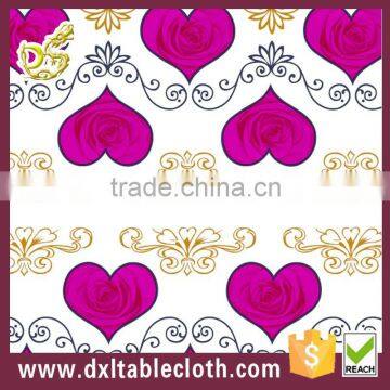 Beige transparent pvc with golden gem transfer tablecloth