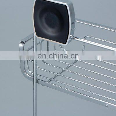 Shower Caddy 2 Tier Shower Shelf Kitchen Storage Basket Corner Shelf Stainless Steel No Drilling Self Adhesive Bathroom Caddy No photo-4