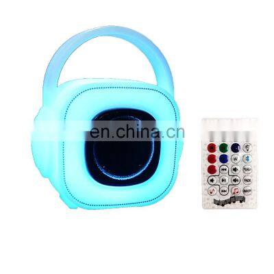 PE plastic led stereo speaker  Portable Round Wireless Bt Speaker cooler lantern TWS function hot sale led light