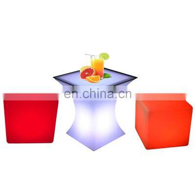 remote light up bar stool led cube chair night club seating cadeira quadrada