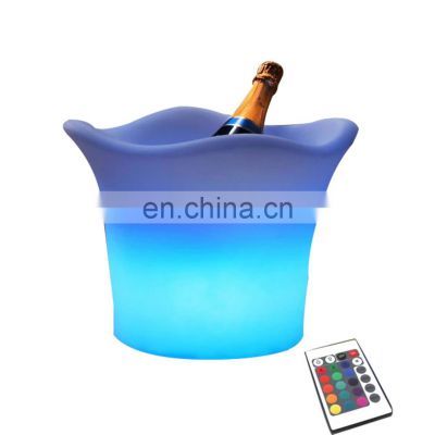 bottle service plastic led lighted ice bucket wine cooler box Rechargeable lighting Plastic Whiskey Beverage led Wine Chiller