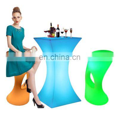 outdoor furniture /waterproof outdoor bar sofa set furniture color changing plastic led glowing illuminated counter stools