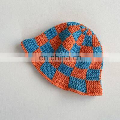 Hot Sale Crochet Checkered Bucket Hat, Cotton Bucket Hat Vietnam Supplier Cheap Wholesale photo-2