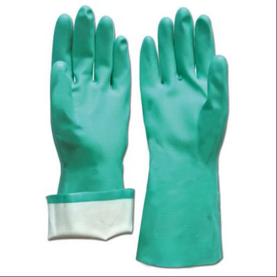 Long Sleeve Non Latex Green Nitrile Rubber Kitchen Gloves For Washing Dishes