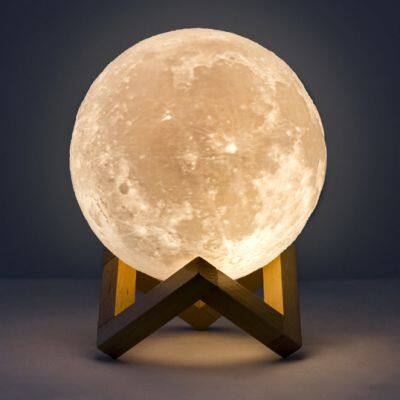 Smart Touch Moon Lights LED Lamp Bluetooth Speaker with Remote Control Rechargeable