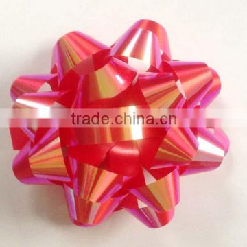 Iridescent Handmade Star Ribbon Bow, Artificial plastic Ribbon Bow,Pull Ribbon Bow