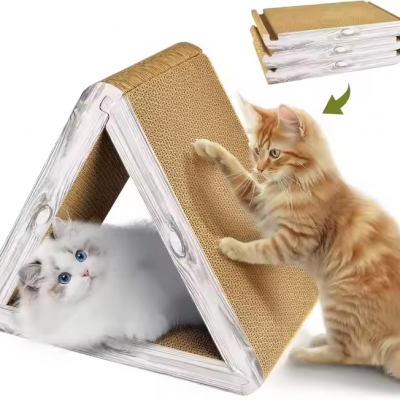 MEOW LOVE Cat Scraper Board Side Cat Scraper Pad After Cat Scraper Design Triangle photo-4