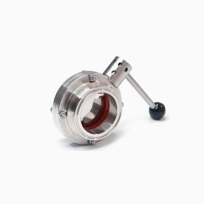 Food Grade Stainless Steel Sanitary butterfly Valve With Ferrule Tri Clamp SS304 316 Quick Install Manual Type butterfly Valve