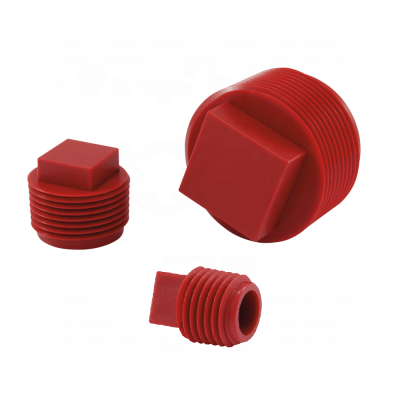 Plastic PVC Pipe Fittings Male Thread Plug with square Head for NPT Threads SPN Series