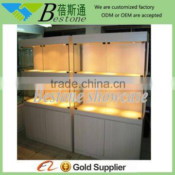 Easy & simple wall mount glass display cabinets with LED light, decorative wall cabinets