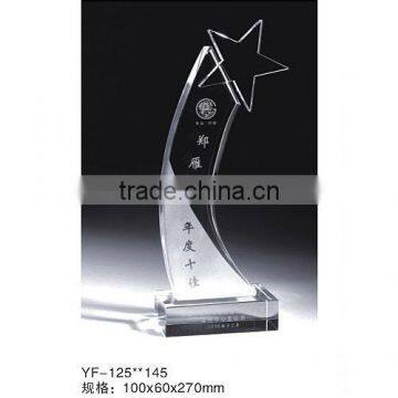 wholesale crystal glass trophy award for business gift