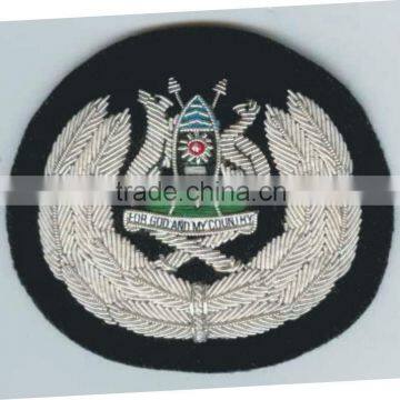 Embroidery Patche cap Rank Shoulder Hand Machine Bullion thread Emblem Insignia Blazer Badges