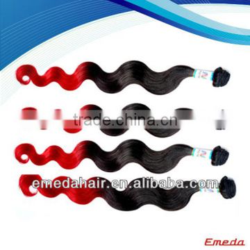 Wholesale Double wefts full cuticle and tangle free 10"-30" colored two tone weave hair