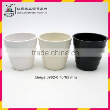 Stock sales mini Melamine flower pot MX0902-0 creamy-white and Beige small ceramic flower pot