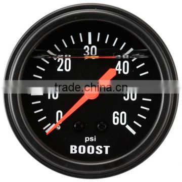 65mm Black Face Liquid Filled Mechanical Boost Gauge for Diesel 0~60PSI