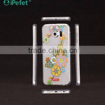 Crystal TPU Cover with flower mobile phone case for samsung