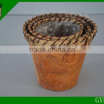 2015 natural material birch bark flower pot
