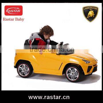 Luxury car style kids electric car, plastic ride on toy baby car yellow and red