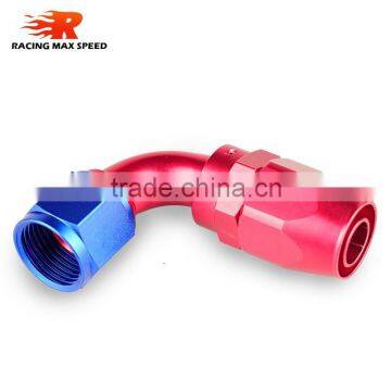 Aluminum Oil Cooler Fitting 90 Degree Resuable Hose End Fuel Line Hose End Fitting Adaptor Cutter Shape Blue and Red 40-090-10 photo-2