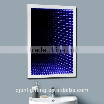 CE IP44 Bathroom Wall Mounted Rectangular Defogger Led Infinity Mirror With Light