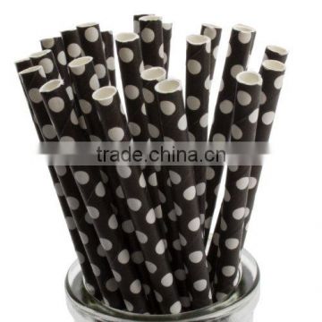 White Polka Dots on Red Paper Straws