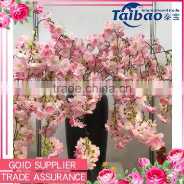 2016 new design shop decorative soft long stem pink cherry blossom branches wholesale