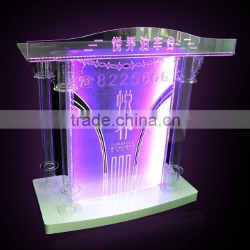 beautiful acrylic podium, bar table with LED lights